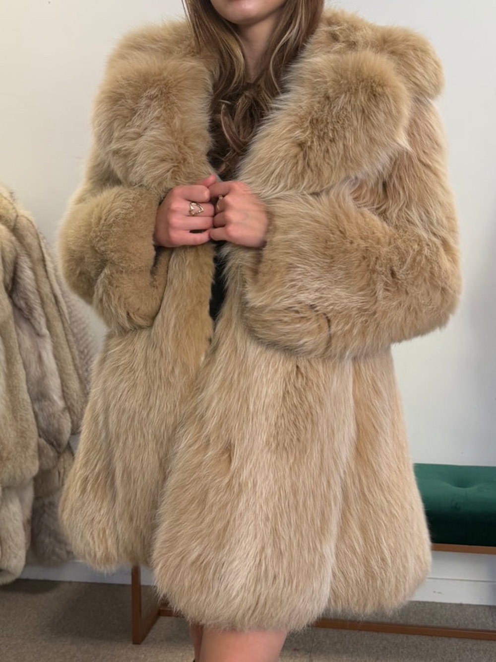 Vintage Light Brown Fox Fur Coat - Women's Luxury Winter Jacket